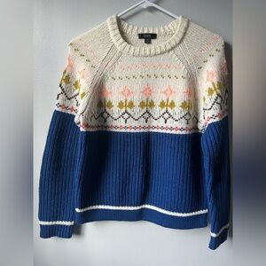 Jcrew Navy & Cream Sweater